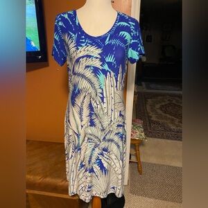 Tropical Blue and Green Women's Swim Dress